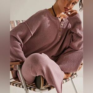Free People Dusty Rose Knit sweater set